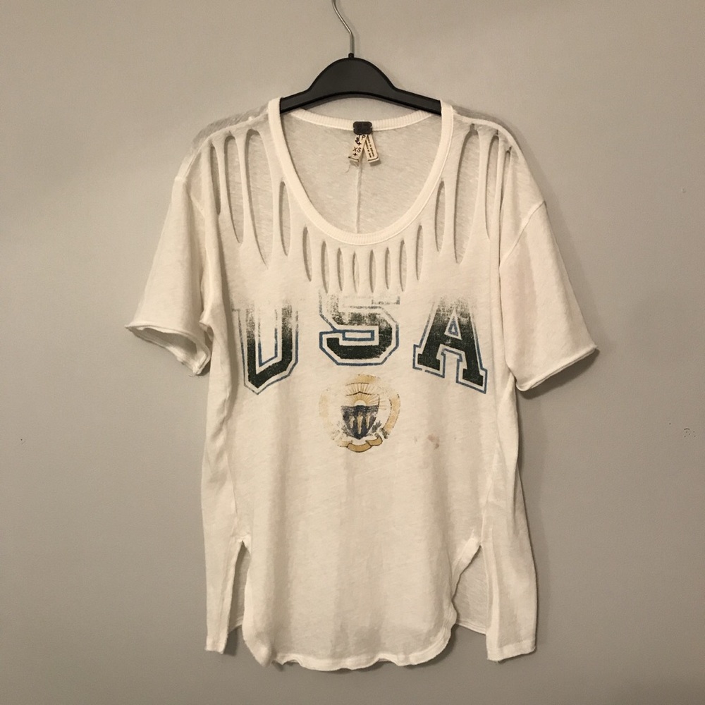 white semi sheer free people top
